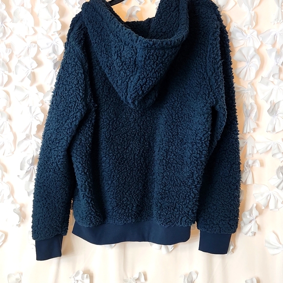 Jacket, Teal Blue/Green Soft, Fuzzy, Teddy Bear 🧸 Hoodie, Zipup, Womens, - Picture 8 of 10